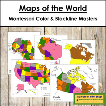 Preview of Montessori Maps Of The World Bundle - World Geography