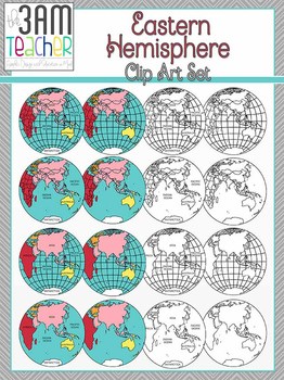 Preview of World Maps Clip Art: Eastern Hemisphere Globe Set!!!
