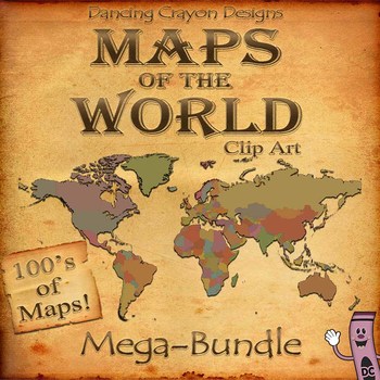 Preview of World Maps: MEGA BUNDLE Clip Art Countries and Maps of the World