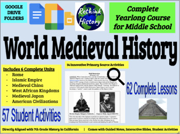 Preview of World Medieval History | Yearlong Course 6 Complete Units | Middle School