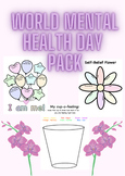 World Mental Health Day Pack, Worksheets, Self Love and Ap