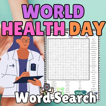 Preview of World Mental Health Day Word Search No Prep Vocabulary Hard for 2nd 3rd 4th 5th