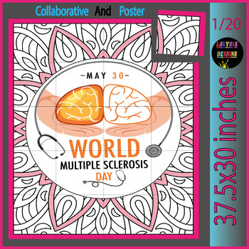 Preview of World Multuple Sclerosis Day Quote Zantangle Collaborative Coloring Posters