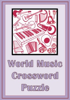 Preview of Music Games: Musical Instruments: World Music Crossword Puzzle