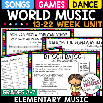 Preview of Elementary World Music Lessons | Songs, Games, and Dance