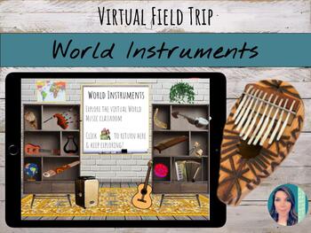 Preview of World Music & World Instrument Virtual Field Trip Bitmoji Classroom
