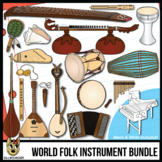 World Musical Instruments Clip Art Bundle - Folk Instrumen