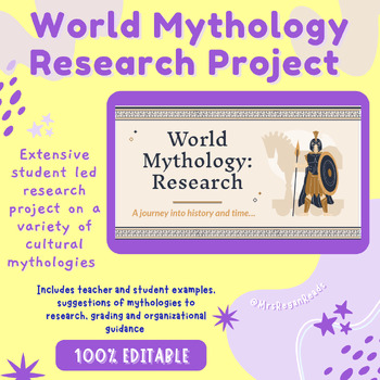 Preview of World Mythology Research Project with Digital Resources