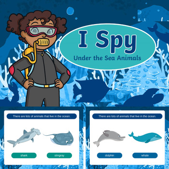 Preview of Summer Fun powerpoint I Spy  Activities / World Ocean Day for 1st_5th Grades