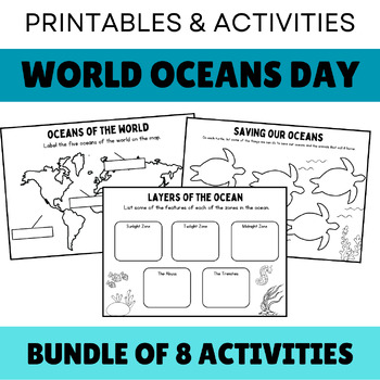 World Oceans Day - Printables and Activities | TPT