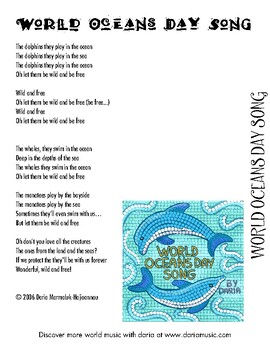 Preview of World Oceans Day Song - Free Lyric Sheet