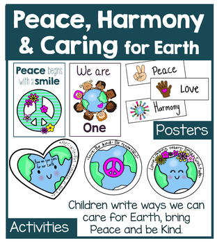 Preview of World Peace - Activities - Posters - How to Care for Earth - Kindness - Display