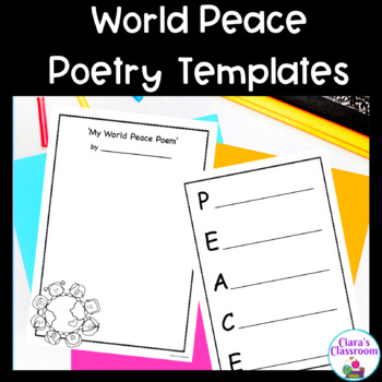 Preview of World Peace Poetry Templates