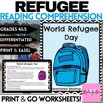 Preview of World Refugee Reading Comprehension Worksheets