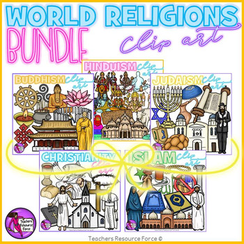 Preview of World Religions Realistic Clip Art Bundle