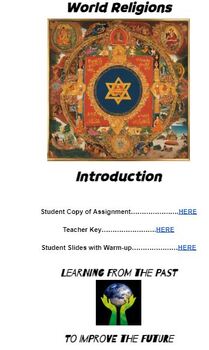 Preview of World Religion Introduction Jigsaw