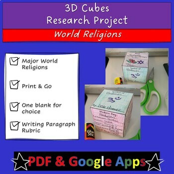 Preview of World Religions 3D Cube Project