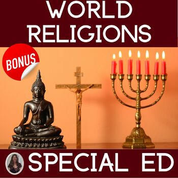 Preview of World Religions Unit Special Education Christianity, Judaism, Islam, Buddhism