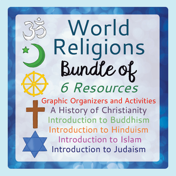 Preview of WORLD RELIGIONS BUNDLE of 6 Resources PRINT and EASEL