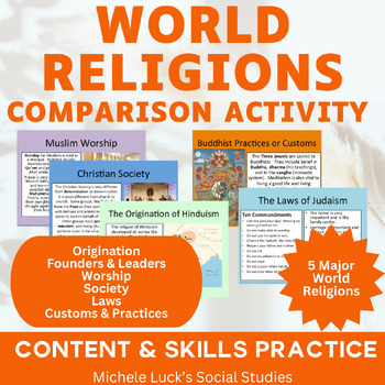 Preview of World Religions Investigation and Comparison Centers or Stations Activity