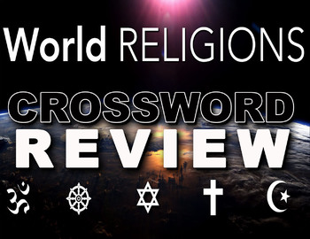 Preview of World Religions Crossword Puzzle Review - Hinduism, Buddhism, Judaism & More