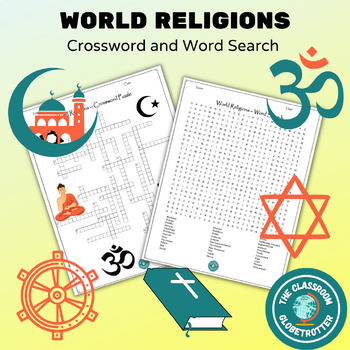 Preview of World Religions Crossword Puzzle and Word Search