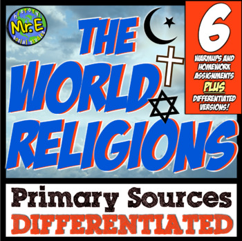 Preview of World Religions Reading Passages | Primary Sources Judaism Christianity Islam