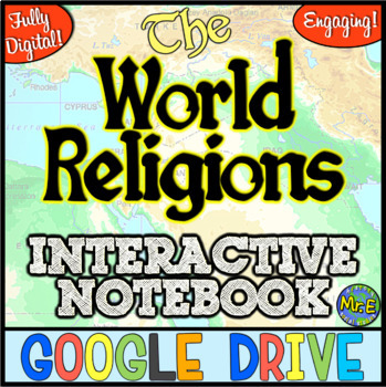 Preview of World Religions DIGITAL Interactive Notebook! Google Drive | Distance Learning