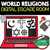 World Religions Digital Escape Room, Breakout Room Test Prep