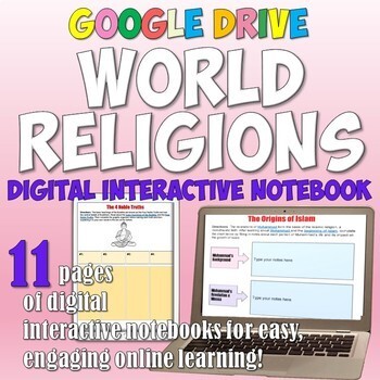 Preview of World Religions Digital Interactive Notebook