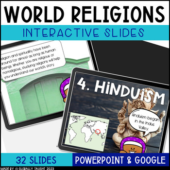 Preview of World Religions Digital Slides - Interactive Activities on World Religions