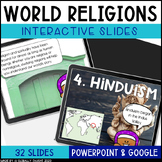 World Religions Digital Slides - Interactive Activities on