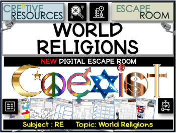 Preview of World Religions Escape Room (Christianity | Islam | Hinduism | Judaism...