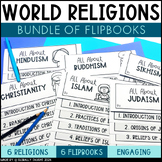 World Religions Flipbooks Bundle - Christianity, Islam, Ju