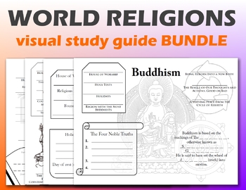 Preview of World Religions Visual Study Guide Bundle