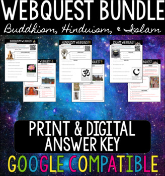 Preview of World Religions (Buddhism, Hinduism, Islam) WebQuest BUNDLE