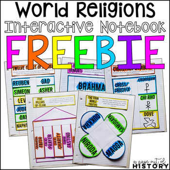 Preview of World Religions Interactive Notebook and Graphic Organizers Freebie