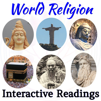 Preview of World Religions Interactive Reading Bundle - Scaffolded Readings