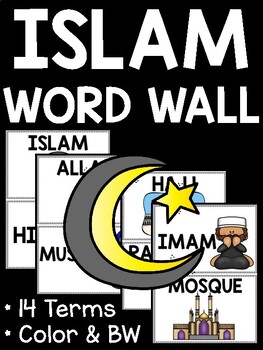 Preview of World Religions Islam Printable Illustrated Word Wall