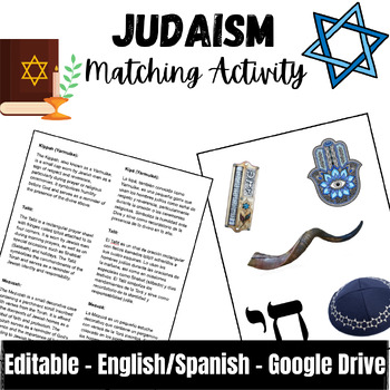 Preview of World Religions: Judaism Symbol Matching Activity