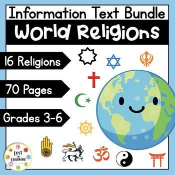 Preview of World Religions Mega Pack || Information Text Reading Comprehension || Text & Qs