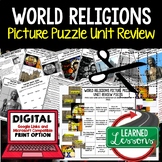 World Religions Picture Puzzle Unit Review, Study Guide, T