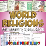 World Religions PowerPoint, Guided Notes, & Video Lesson