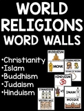 World Religions Word Wall Bundle Judaism Christianity Isla
