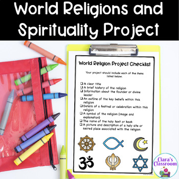 Preview of Spirituality and World Religions Project with Assessment Rubric