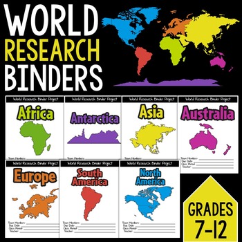 Preview of World Research Binder Project: Common Core Aligned 140+ Pages