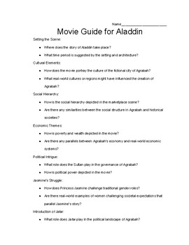 Aladdin quiz (disney): English ESL worksheets pdf & doc