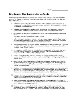 Preview of World Studies -- Middle School -- The Lorax Movie Guide