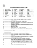 World Studies Vocabulary Pre-Test