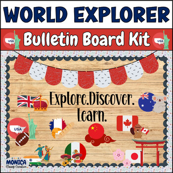 Preview of World Travel Bulletin Board Kit-World Adventure Geography/History Theme Decor